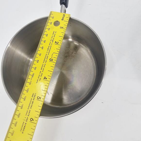 2 Vintage Revere Ware 1950's Copper 1 Qt & 2 Qt Pots With Handle & Ring NO LIDS - Picture 11 of 12